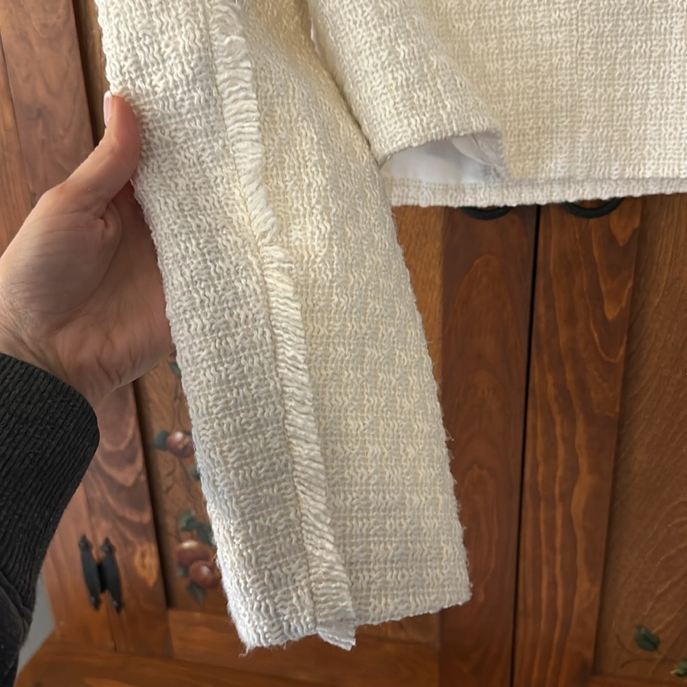NWOT Anthropologie Avec Les Filles Double Breasted Tweed Crop Blazer - Picture 6 of 6